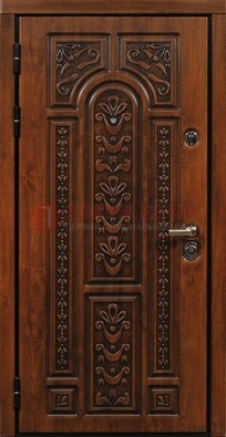 Коричневая входная дверь с виноритом ДВТ-32 в Тамбове