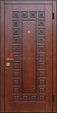 Коричневая стальная дверь с виноритом ДВТ-40 в Тамбове