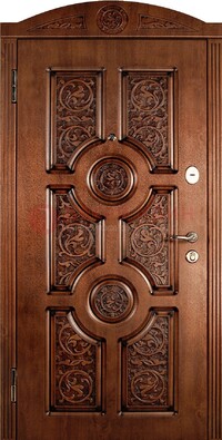 Коричневая входная дверь с виноритом ДВТ-41 в Тамбове