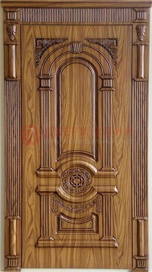 Коричневая металлическая дверь с виноритом ДВТ-61 в Тамбове