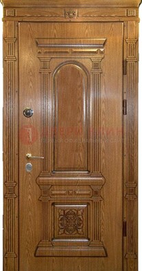 Коричневая железная дверь с виноритом Золотой дуб ДВТ-67 в Тамбове