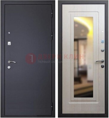 Черная металлическая дверь с зеркалом ДЗ-26 в Тамбове