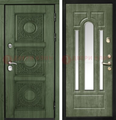 Темная дверь с виноритом и МДФ с зеркалом ДЗ-68 в Тамбове