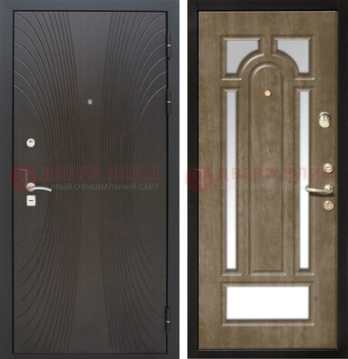 Белая металлическая дверь с МДФ Венге и зеркалом ДЗ-82 в Тамбове