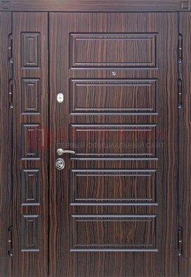Коричневая двухцветная стальная дверь ПЛ-6 в Тамбове