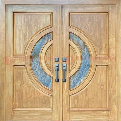 Двухстворчатая металлическая дверь с витражом ВЖ-11 в Тамбове